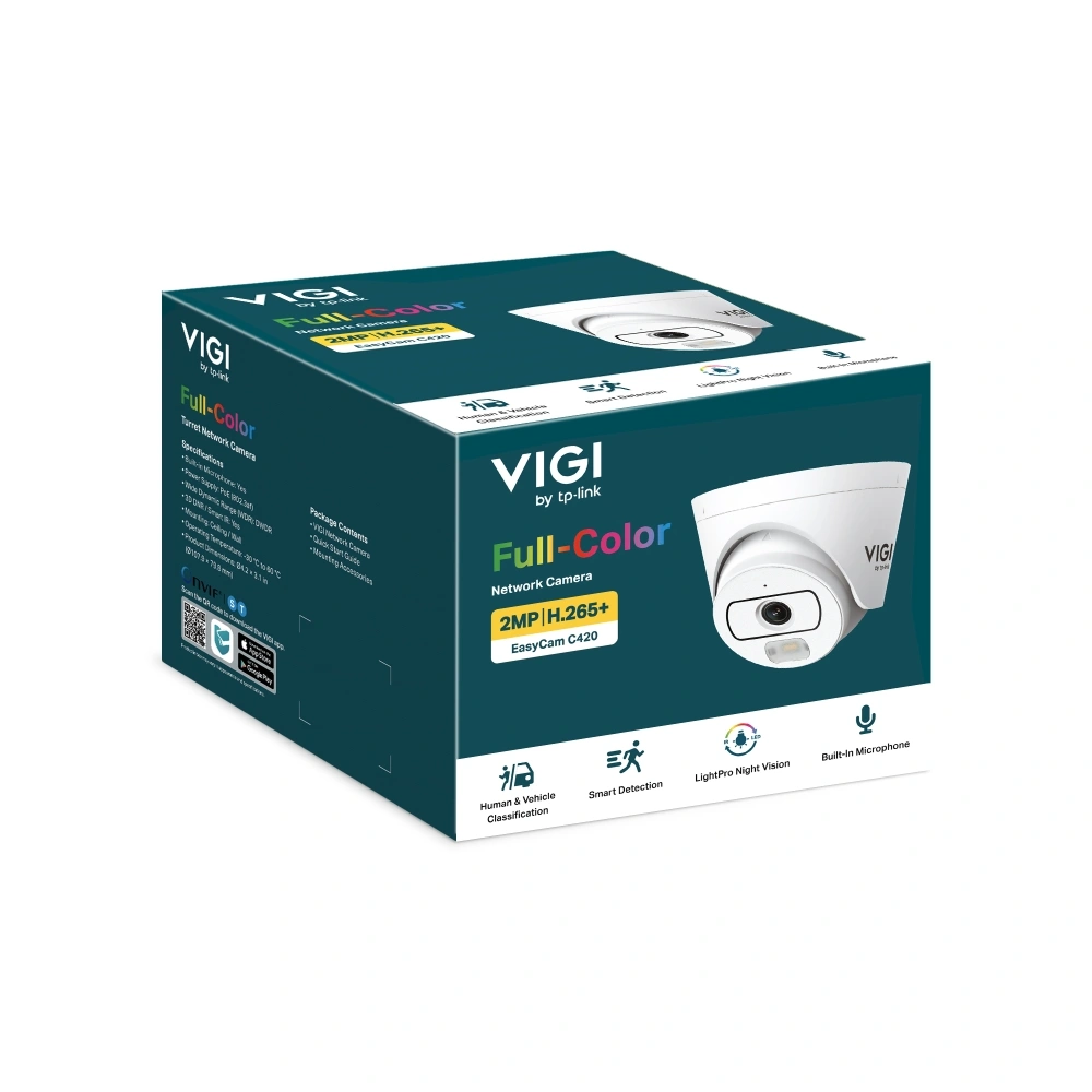 EasyCam C420 VIGI 2MP Full-Color Turret Network Camera - Image 4