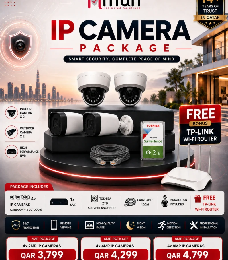 4 Camera – 2 | 4 | 8MP IP Camera Package