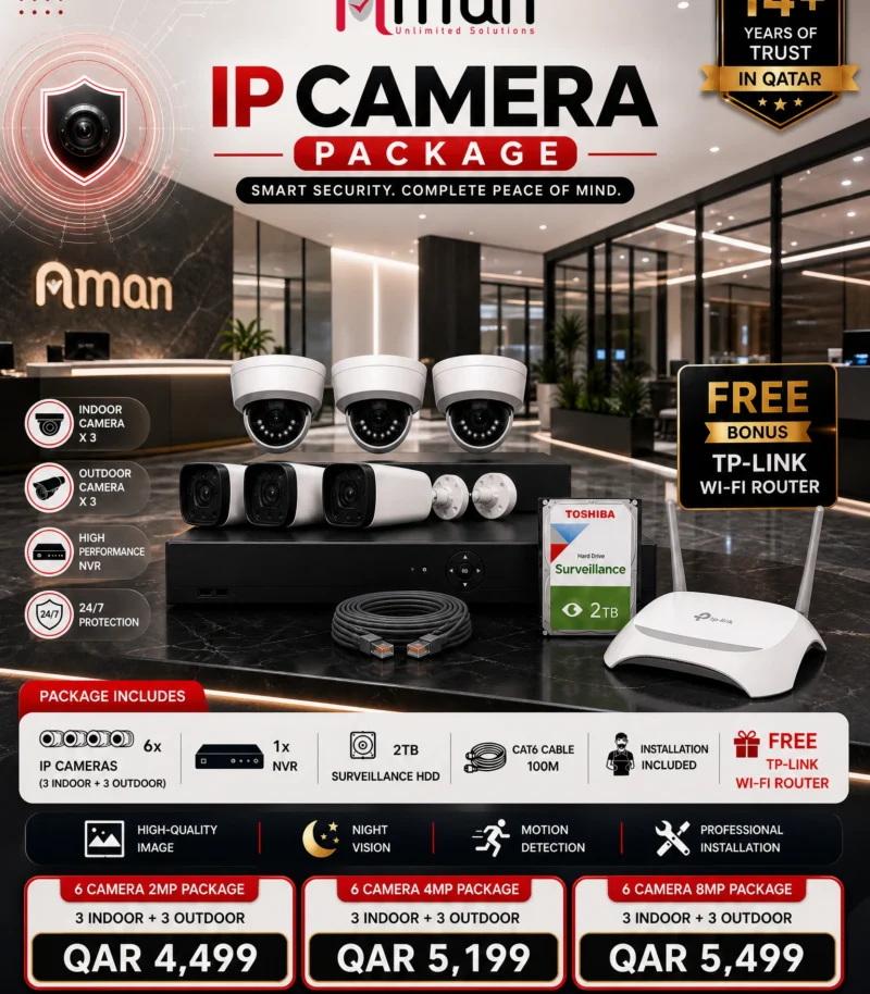 6 Camera – 2 | 4 | 8MP IP Camera Package
