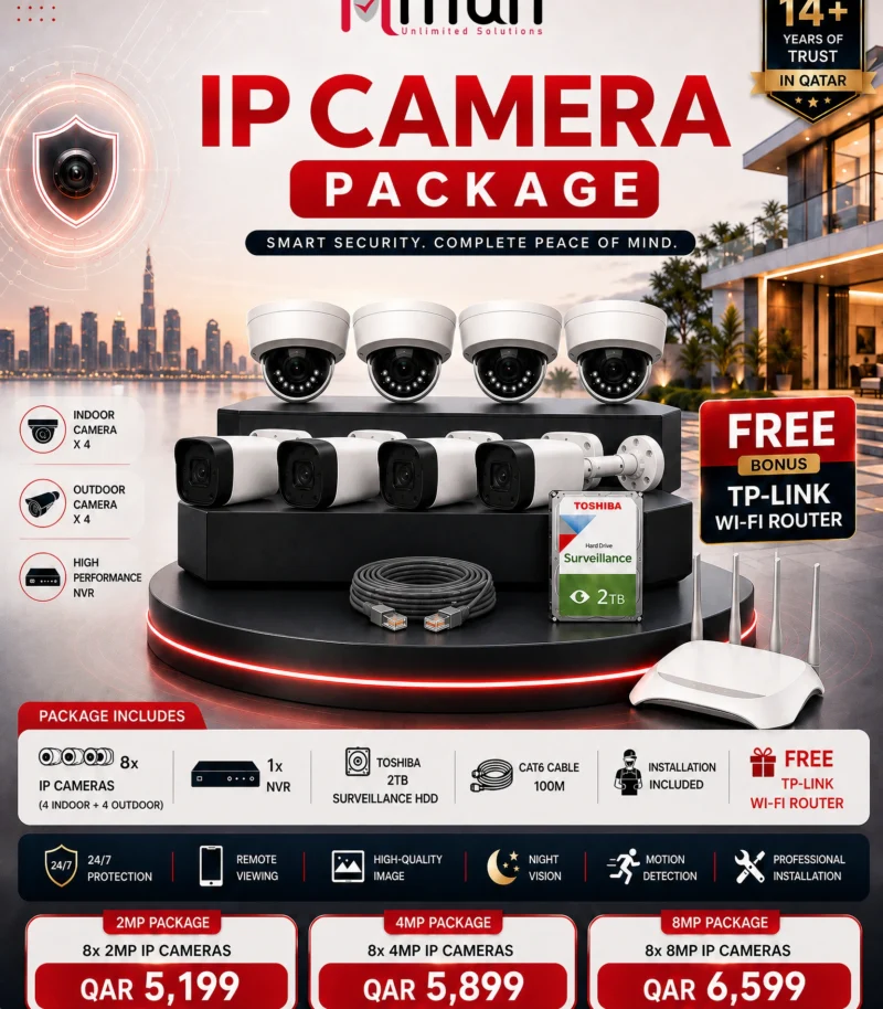 8 Camera – 2 | 4 | 8MP IP Camera Package