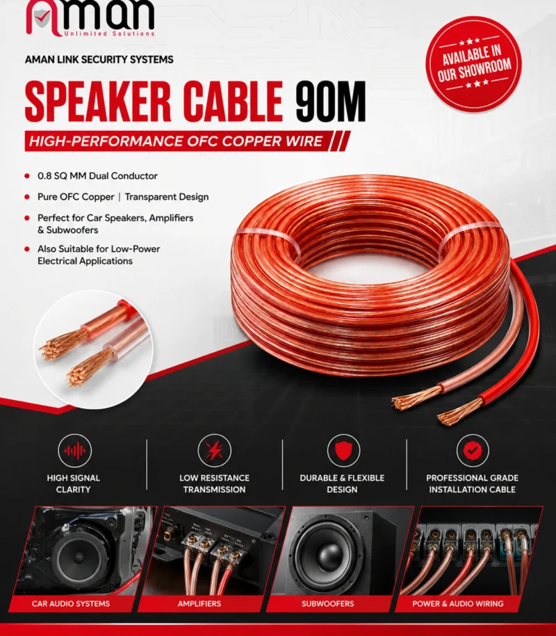 High-Performance OFC Copper Speaker Cable - 90M